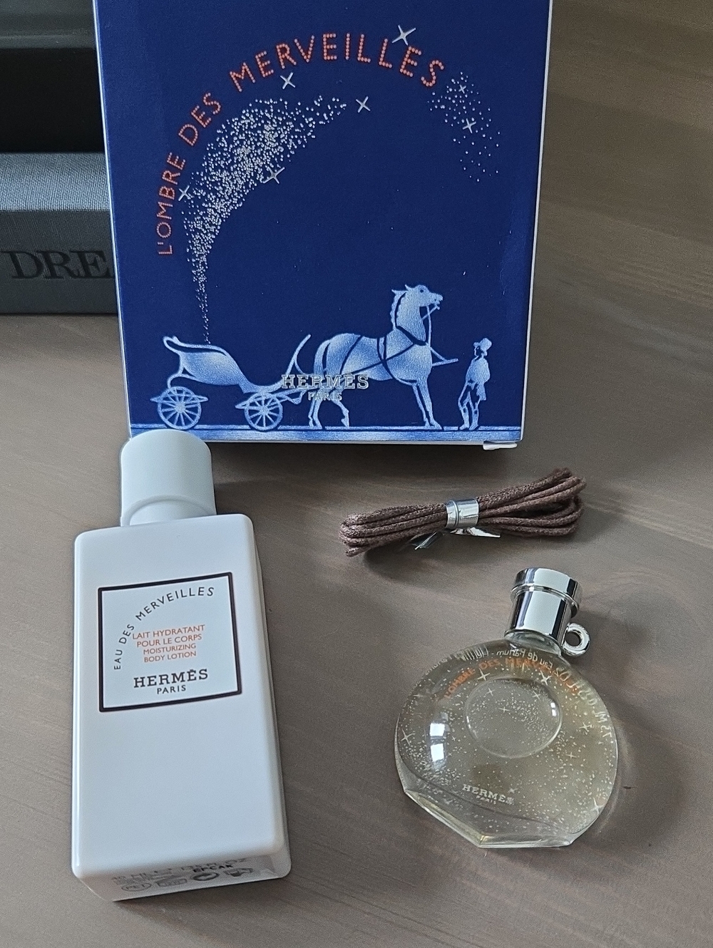 New in box HERMÈS L'OMBRE DES MERVEILLES Eau Des Merveilles body Lotion& Bottle